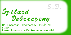 szilard debreczeny business card